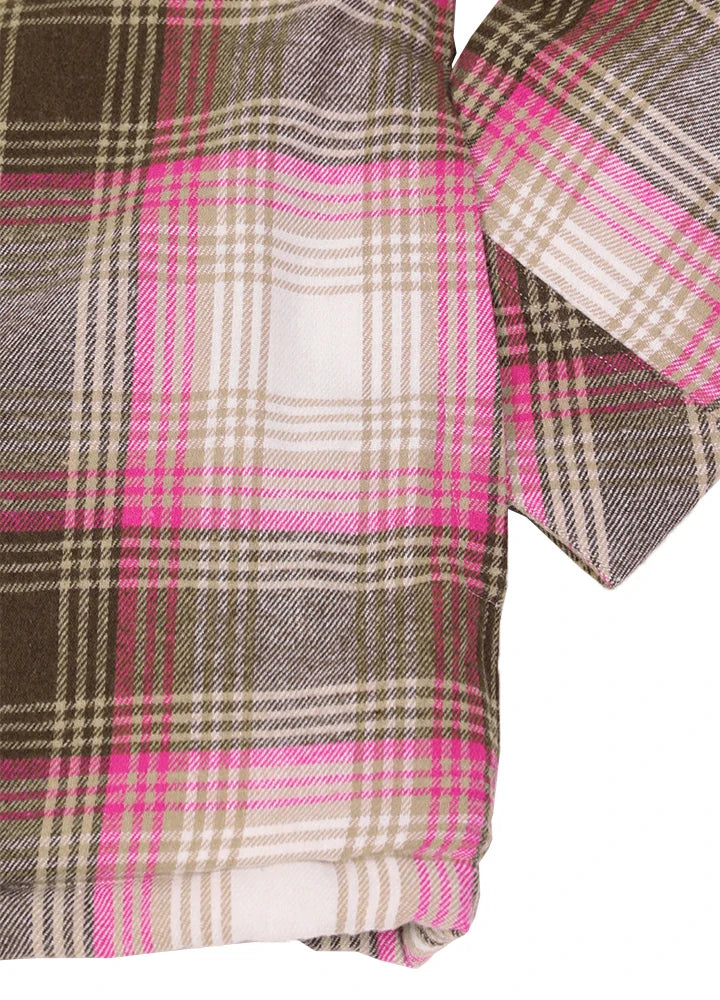 Women's Full Zip Up Quilted Lined Flannel Jacket,Snap Button Closure