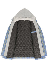 Women's Full Zip Up Quilted Lined Flannel Jacket,Snap Button Closure