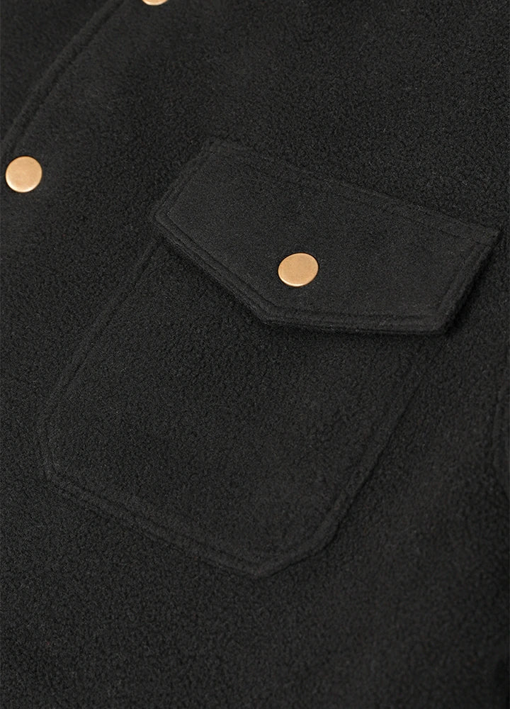 Men's Quilted Lined Snap Button Shirt Jacket
