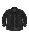 Men's Quilted Lined Snap Button Shirt Jacket