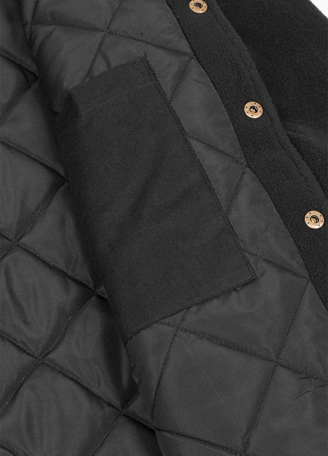 Men's Quilted Lined Snap Button Shirt Jacket