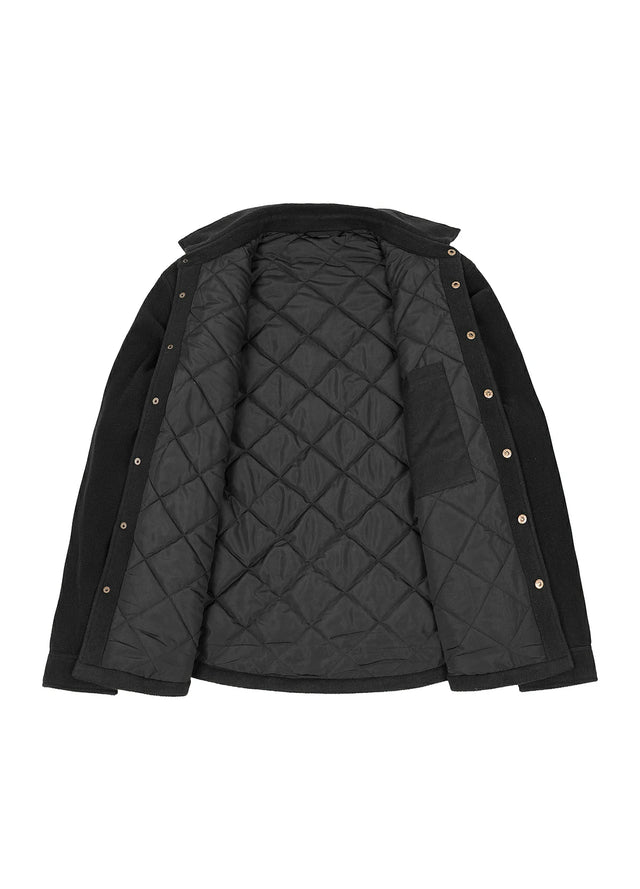 Men's Quilted Lined Snap Button Shirt Jacket