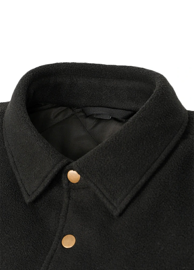 Men's Quilted Lined Snap Button Shirt Jacket