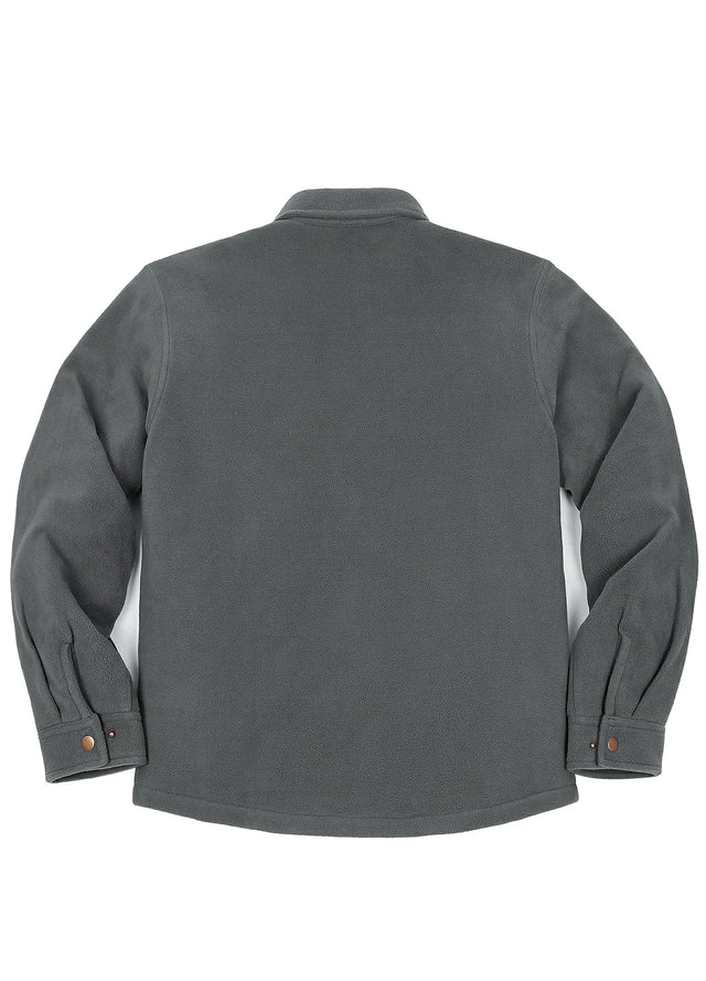 Men's Quilted Lined Snap Button Shirt Jacket