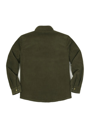 Men's Quilted Lined Snap Button Shirt Jacket