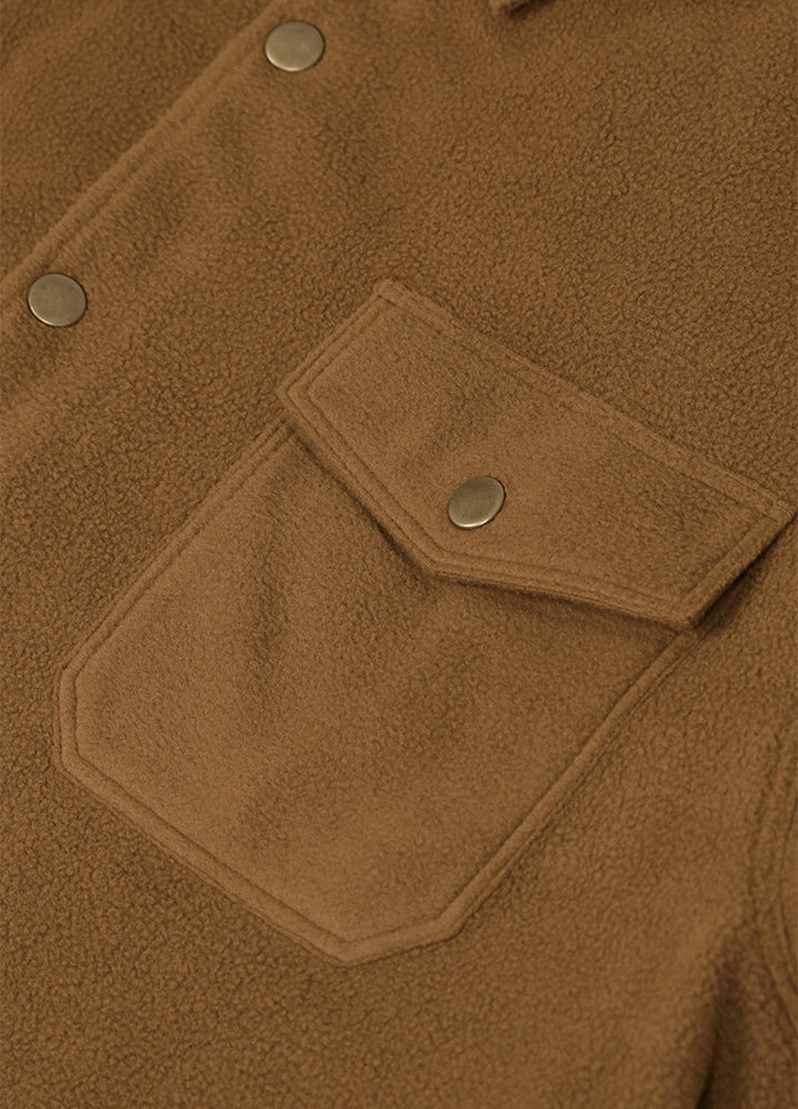 Men's Quilted Lined Snap Button Shirt Jacket