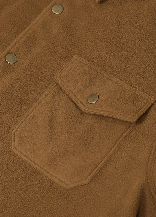 Men's Quilted Lined Snap Button Shirt Jacket