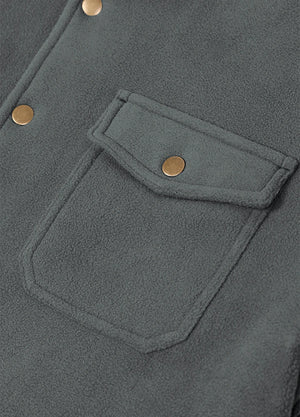 Men's Quilted Lined Snap Button Shirt Jacket