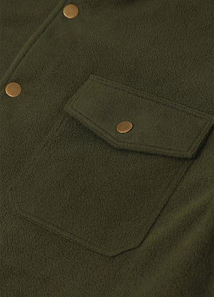 Men's Quilted Lined Snap Button Shirt Jacket