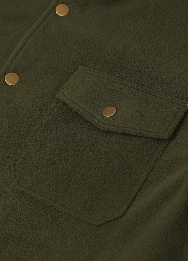 Men's Quilted Lined Snap Button Shirt Jacket