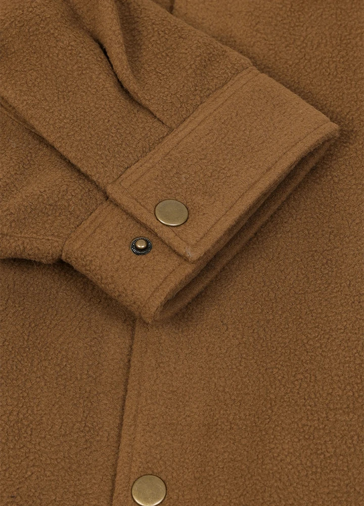Men's Quilted Lined Snap Button Shirt Jacket