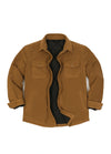 Men's Quilted Lined Snap Button Shirt Jacket
