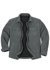 Men's Quilted Lined Snap Button Shirt Jacket