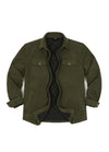 Men's Quilted Lined Snap Button Shirt Jacket