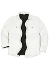 Men's Quilted Lined Snap Button Shirt Jacket