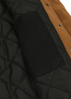 Men's Quilted Lined Snap Button Shirt Jacket