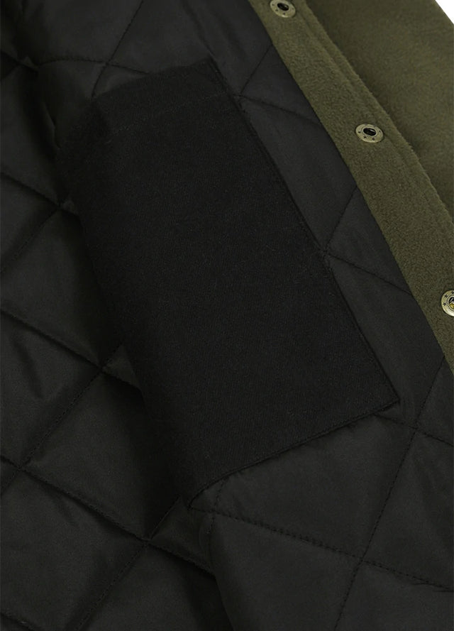 Men's Quilted Lined Snap Button Shirt Jacket