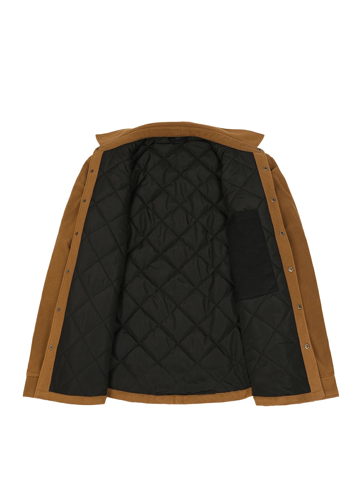 Men's Quilted Lined Snap Button Shirt Jacket