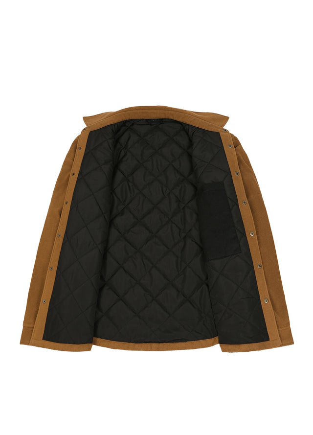Men's Quilted Lined Snap Button Shirt Jacket