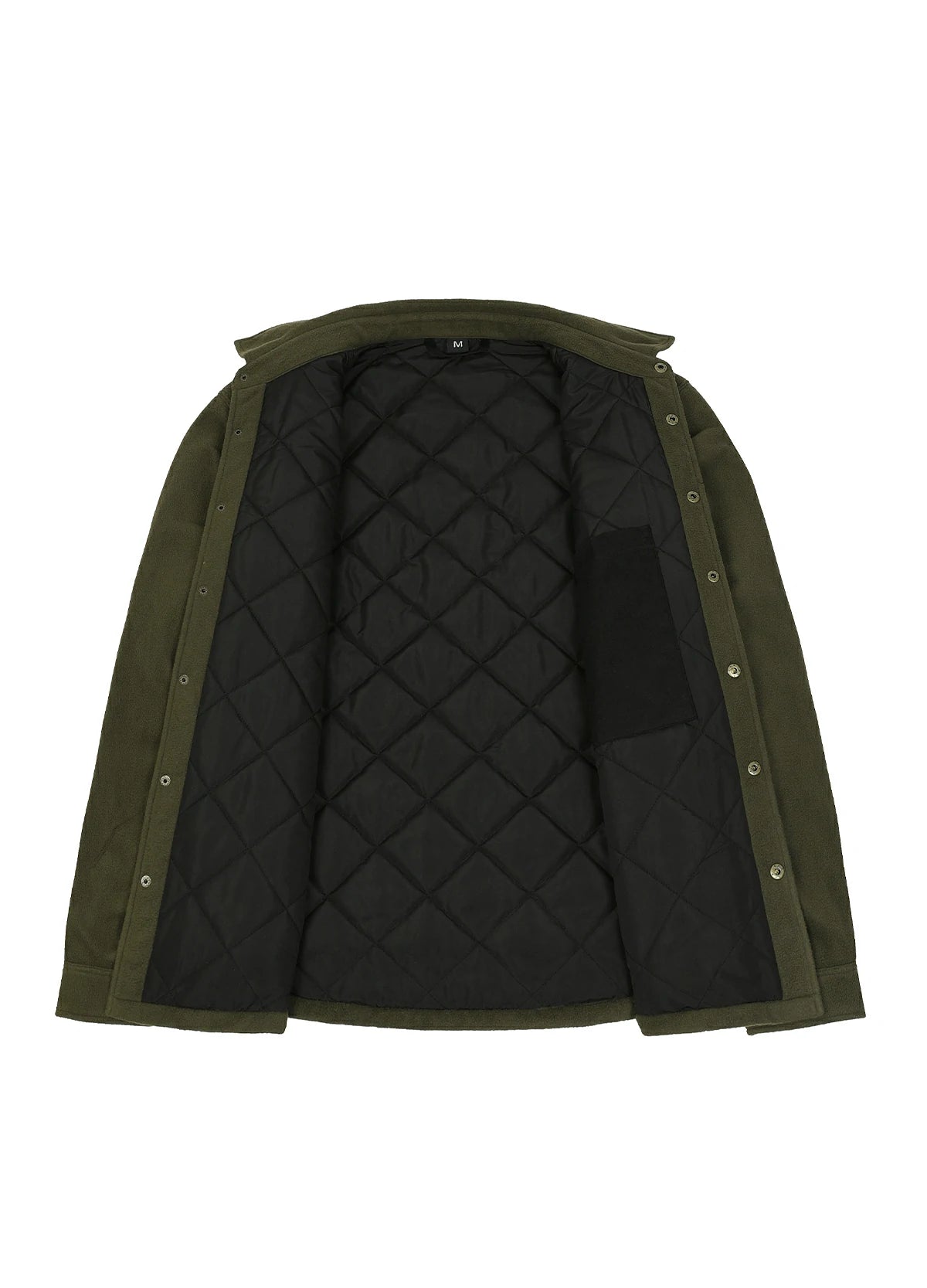 Men's Quilted Lined Snap Button Shirt Jacket