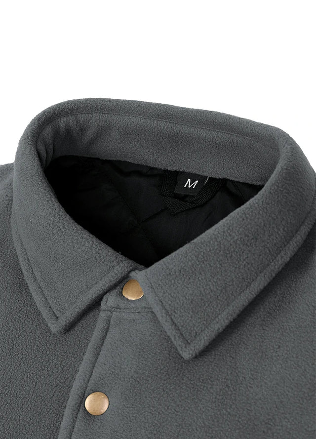 Men's Quilted Lined Snap Button Shirt Jacket