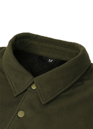 Men's Quilted Lined Snap Button Shirt Jacket