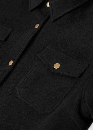 Women's Quilted Lined Snap Button Shirt Jacket