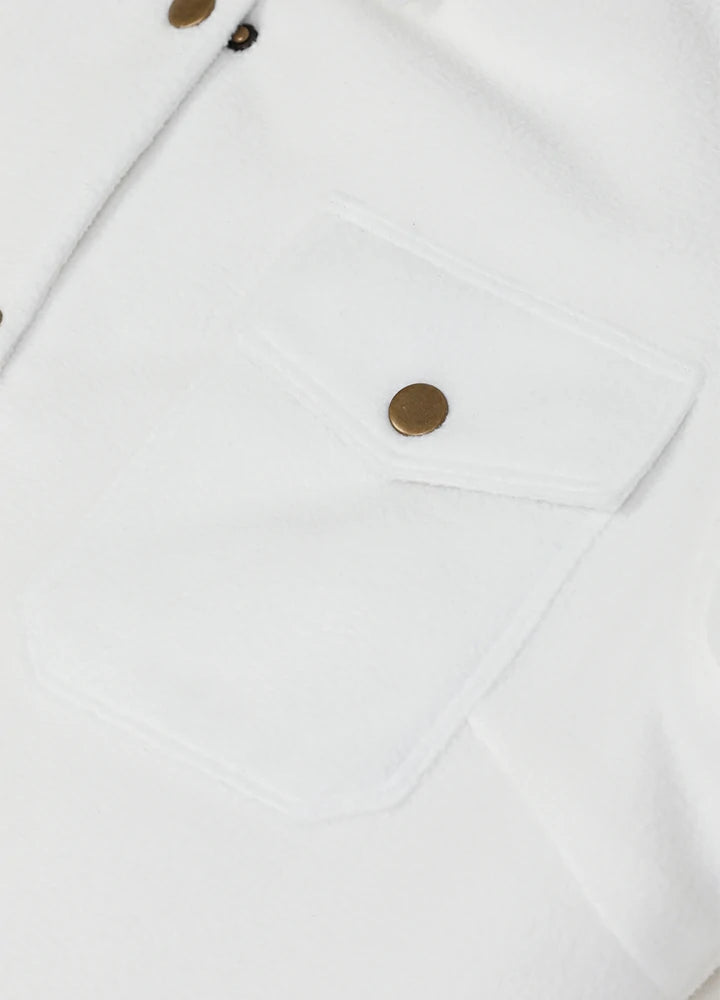 Women's Quilted Lined Snap Button Shirt Jacket