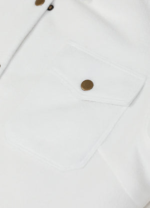 Women's Quilted Lined Snap Button Shirt Jacket