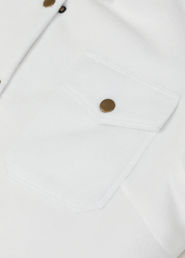 Women's Quilted Lined Snap Button Shirt Jacket