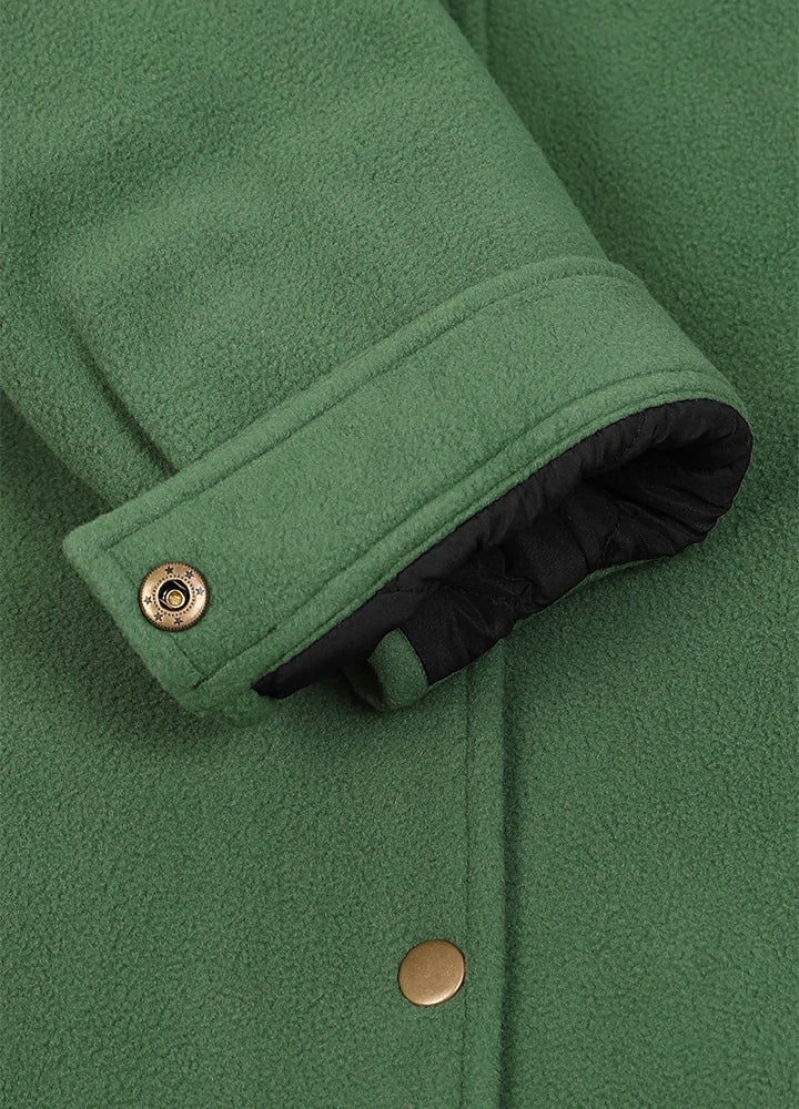 Women's Quilted Lined Snap Button Shirt Jacket