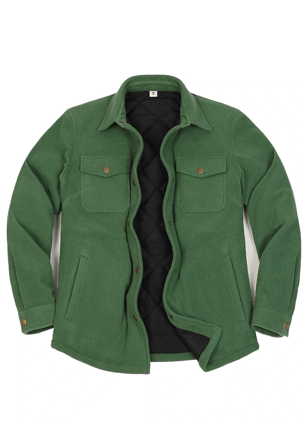 Women's Quilted Lined Snap Button Shirt Jacket