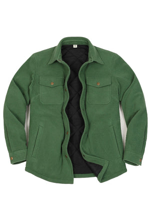 Women's Quilted Lined Snap Button Shirt Jacket