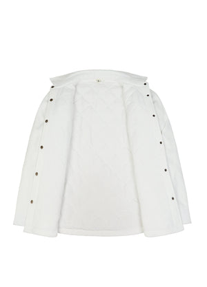 Women's Quilted Lined Snap Button Shirt Jacket