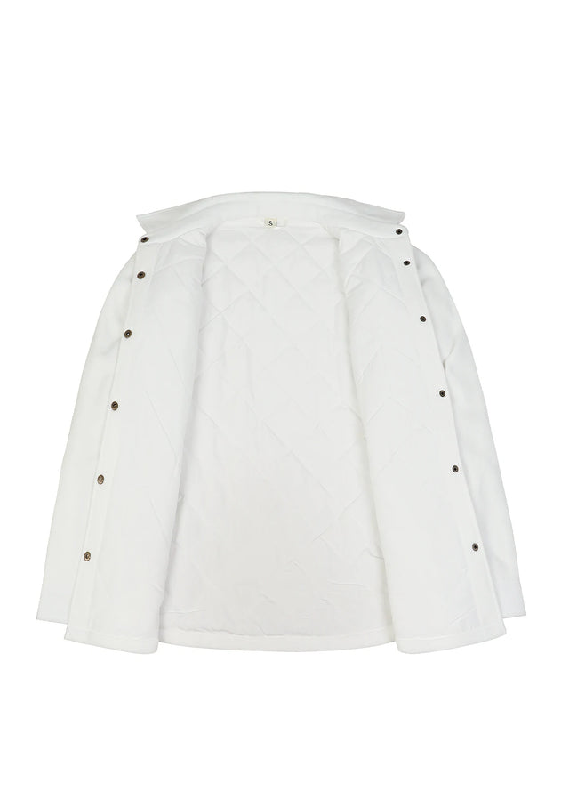 Women's Quilted Lined Snap Button Shirt Jacket