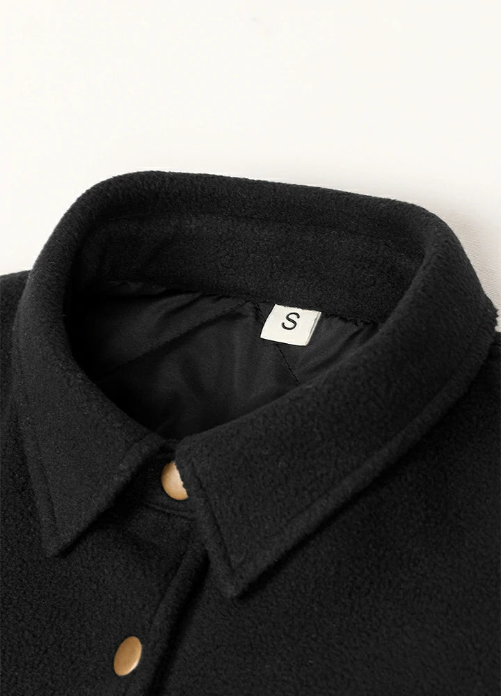 Women's Quilted Lined Snap Button Shirt Jacket