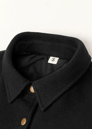 Women's Quilted Lined Snap Button Shirt Jacket