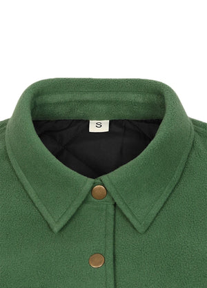 Women's Quilted Lined Snap Button Shirt Jacket