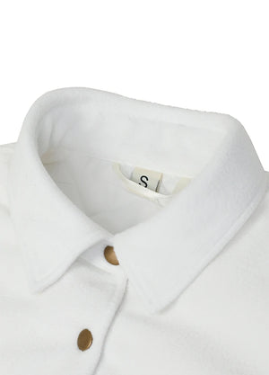 Women's Quilted Lined Snap Button Shirt Jacket