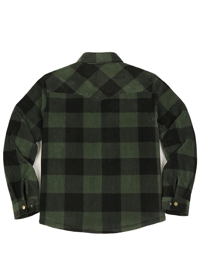 Men's Sherpa Lined Snap Button Shirt Jacket