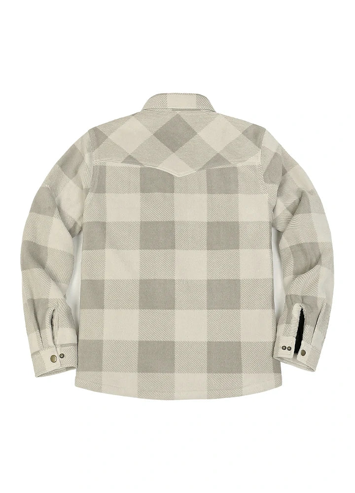 Men's Sherpa Lined Snap Button Shirt Jacket