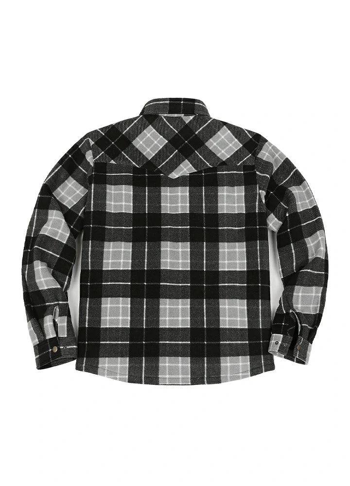 Men's Sherpa Lined Snap Button Shirt Jacket