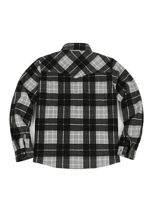 Men's Sherpa Lined Snap Button Shirt Jacket