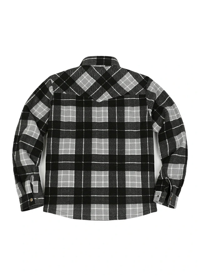 Men's Sherpa Lined Snap Button Shirt Jacket