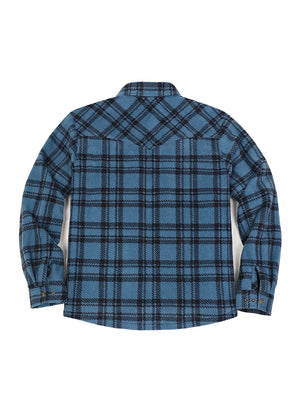 Men's Sherpa Lined Snap Button Shirt Jacket