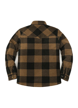 Men's Sherpa Lined Snap Button Shirt Jacket