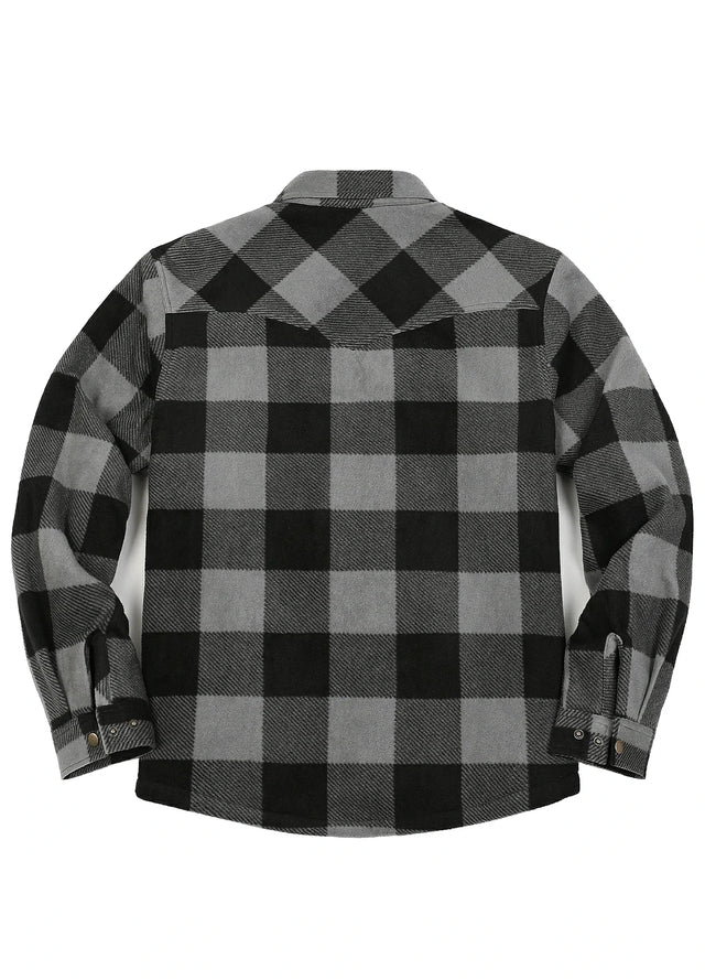 Men's Sherpa Lined Snap Button Shirt Jacket