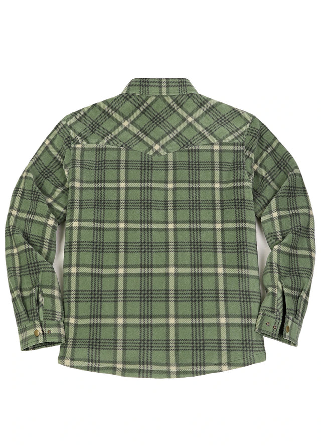 Men's Sherpa Lined Snap Button Shirt Jacket