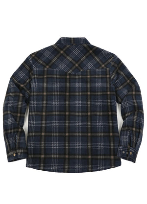 Men's Sherpa Lined Snap Button Shirt Jacket
