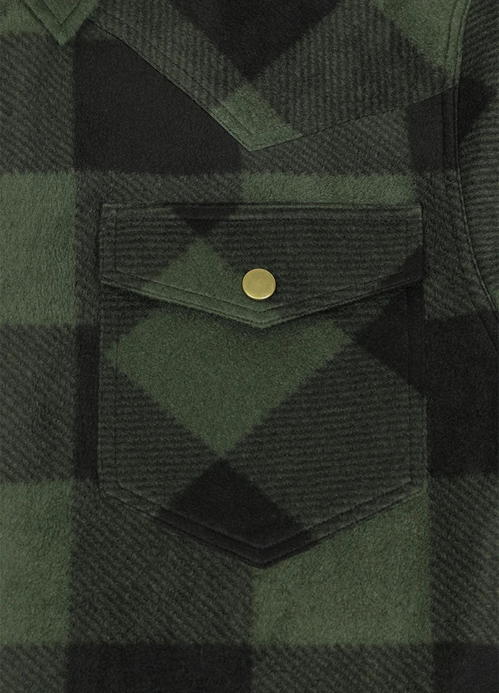 Men's Sherpa Lined Snap Button Shirt Jacket